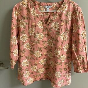 Croft & Barrow Peach Floral Blouse